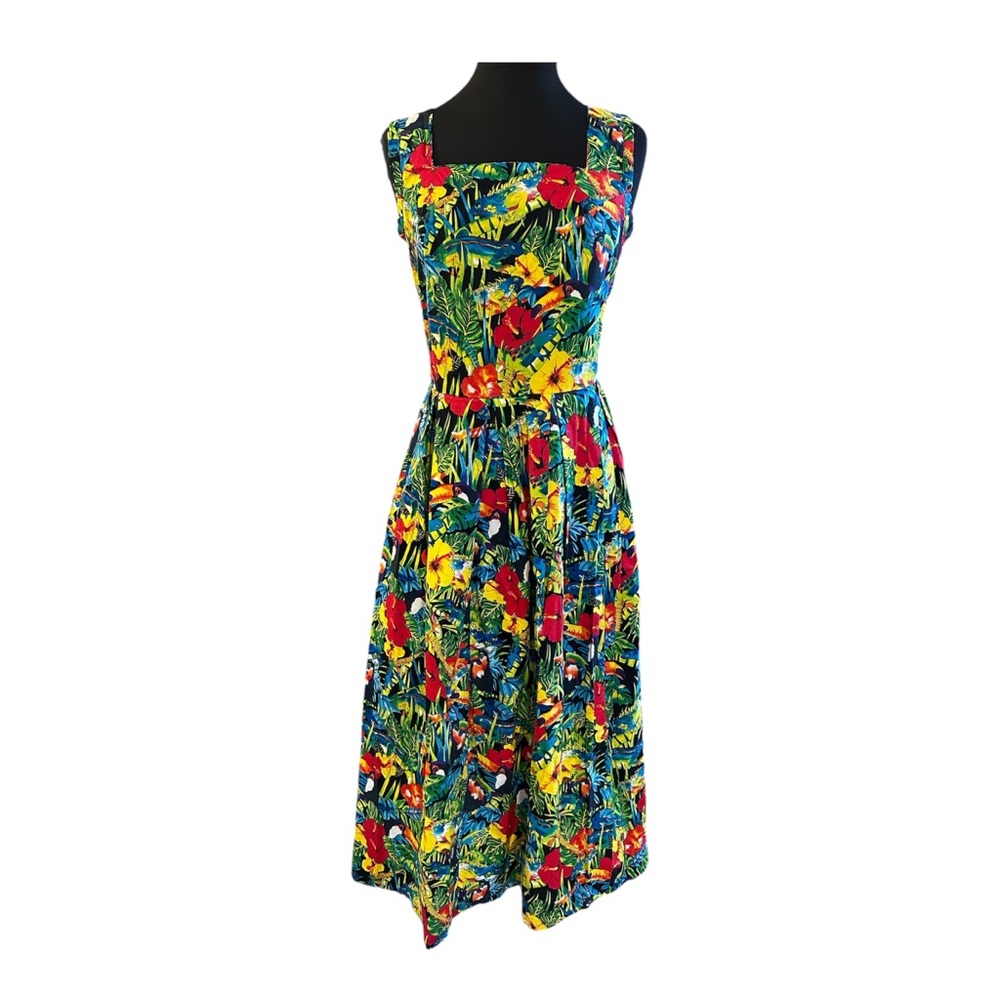 Handmade Pinup Tropical Print Dress